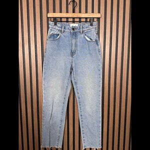 Rollas Jeans 24 Womens Blue Dusters High Rise Frayed Stone Wash